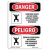Signmission OSHA Sign, Confined Space Do Not Enter Bilingual, 5in X 3.5in Decal, 3.5" W, 5" H, Spanish OS-DS-D-35-VS-1083